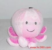 供应一站式采购宠物用品服装玩具粉红色章鱼宠物玩具